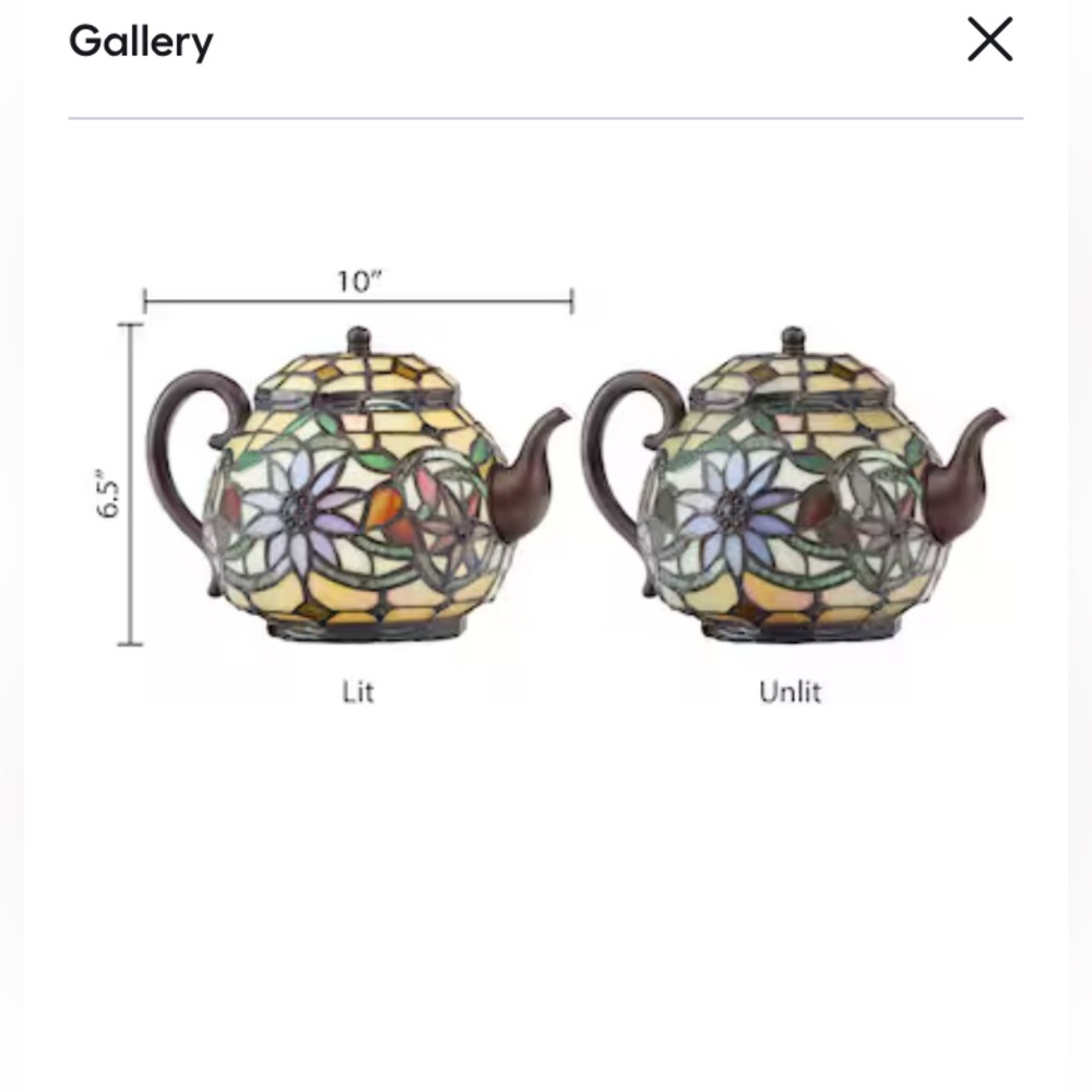 River of Goods English Garden Teapot Multi color TIFFANY Stained Glass - Picture 11 of 15